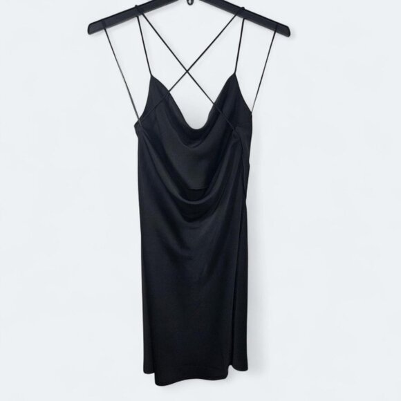 Nasty Gal Black Cowl Back Mini Slip Dress - Picture 3 of 4